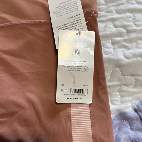 NWT! Athleta Elation Rib Trim 7/8 tight. Plus size 2x (20/22). Palermo pink - Picture 11 of 14